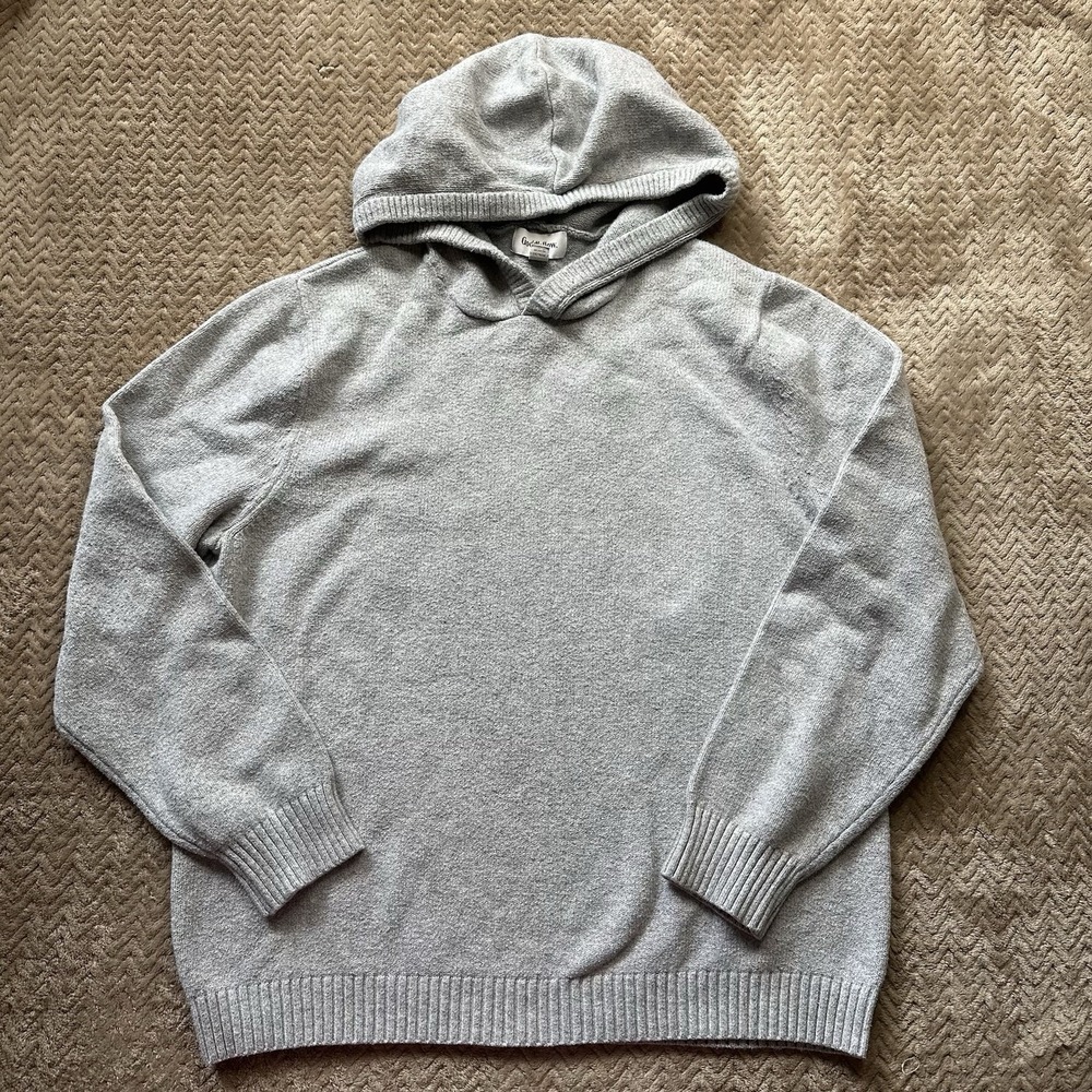 Goodfellow Hoodie Knit Sweater Men Large Gray Minimal Capsule Elevated Stretch